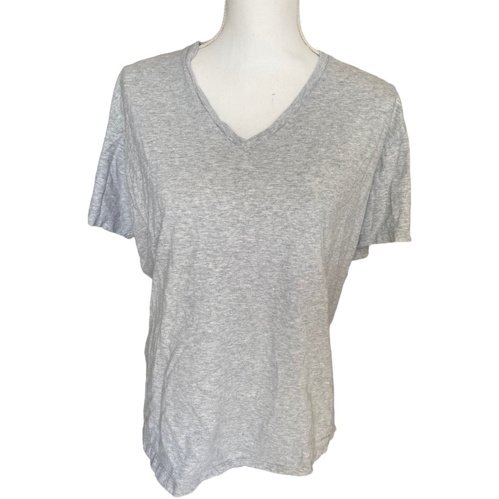 Calvin Klein | Womens Heather Gray basic V neck short sleeve T Shirt size Large